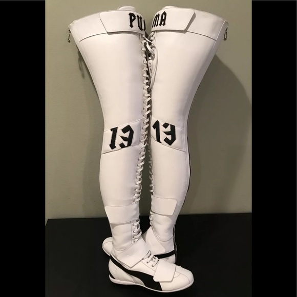 Puma Shoes | Puma by Rhianna Fenty Eskiva Whiteover Knee Boots | Color: Black/White | Size: 7.5 | Justmebyjr's Closet
